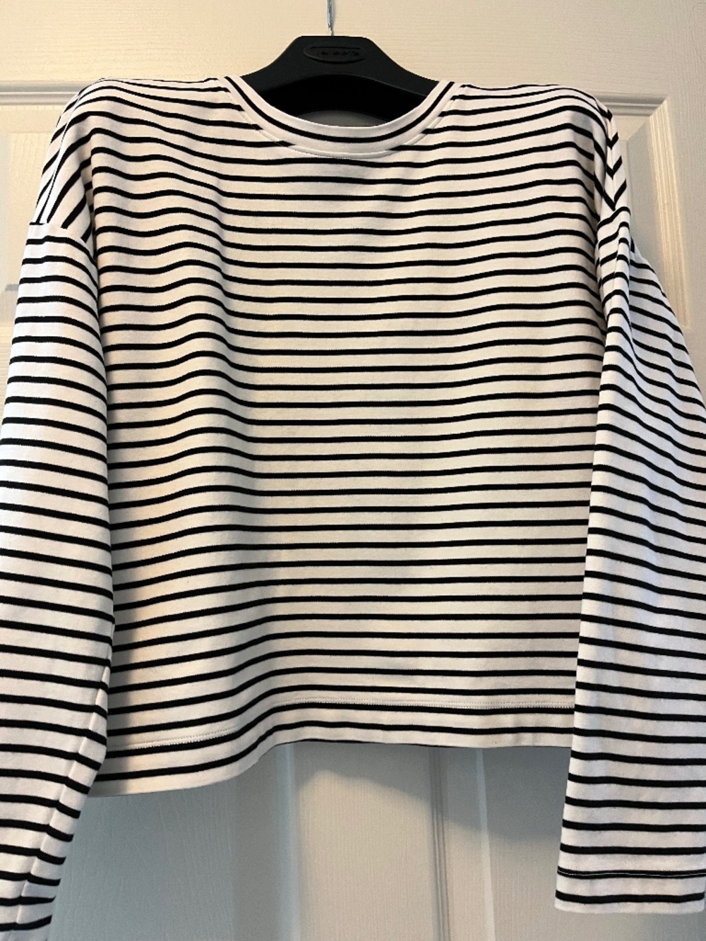 Spanx 100% cotton striped long sleeved tee, size Small